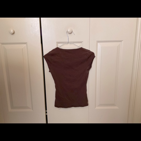 DKNY Jeans Sequined Graphic Brown Shirt (Size S) - Picture 2 of 2